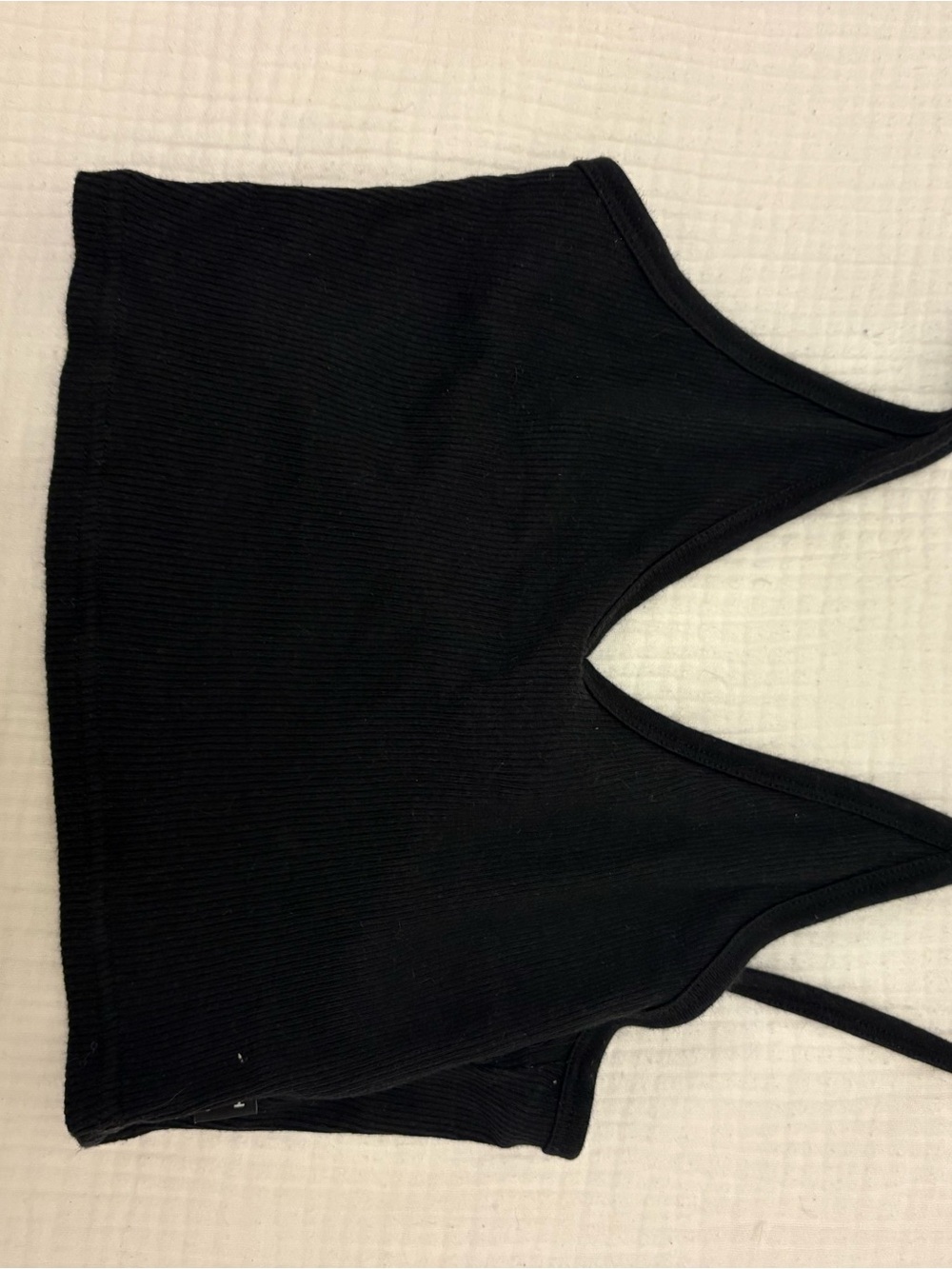 Black Ribbed Tank Top